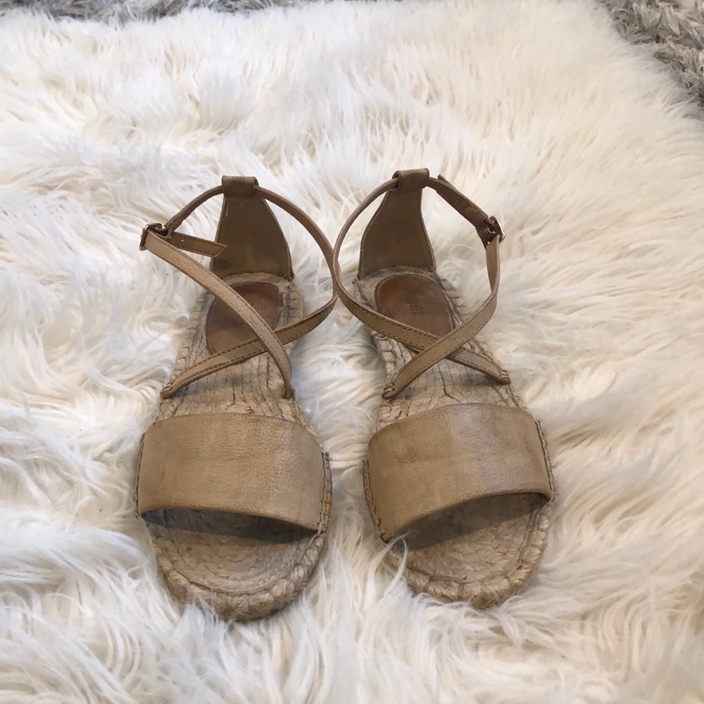 Tan sandal espadrilles. Worn one time.